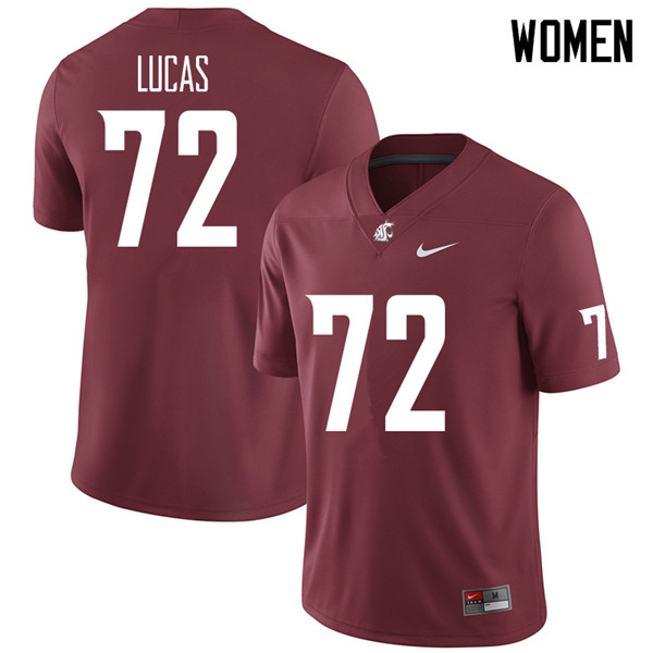 Women #72 Abraham Lucas Washington State Cougars College Football Jerseys Sale-Crimson - Click Image to Close